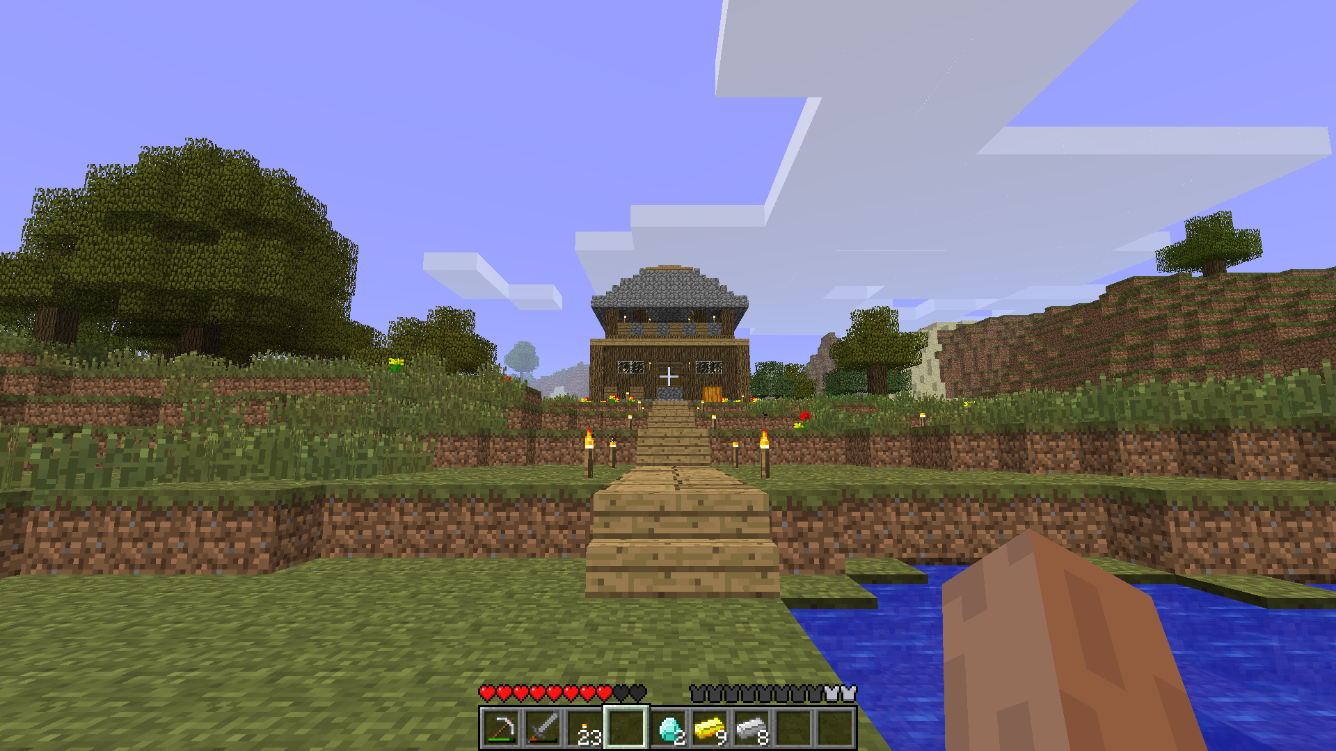 Screenshot from a minecraft world depicting my minecraft house